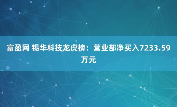 富盈网 锡华科技龙虎榜：营业部净买入7233.59万元