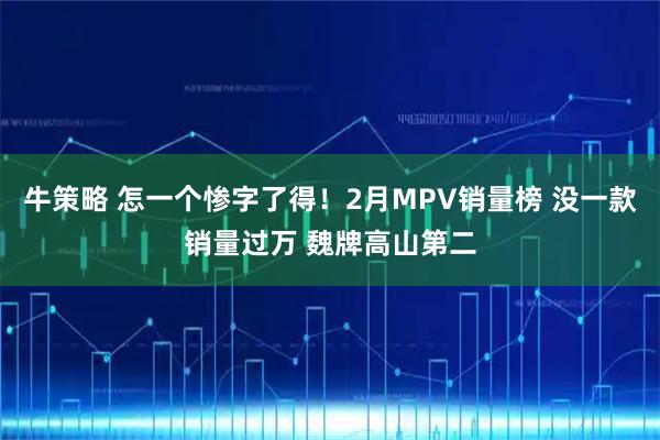 牛策略 怎一个惨字了得！2月MPV销量榜 没一款销量过万 魏牌高山第二