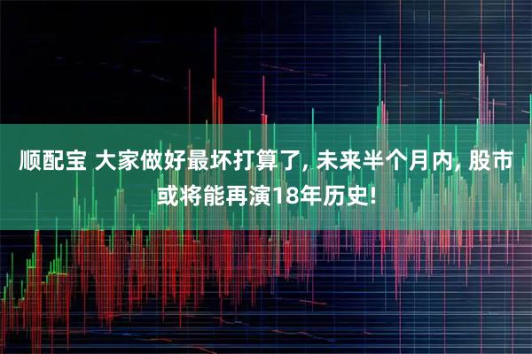 顺配宝 大家做好最坏打算了, 未来半个月内, 股市或将能再演18年历史!
